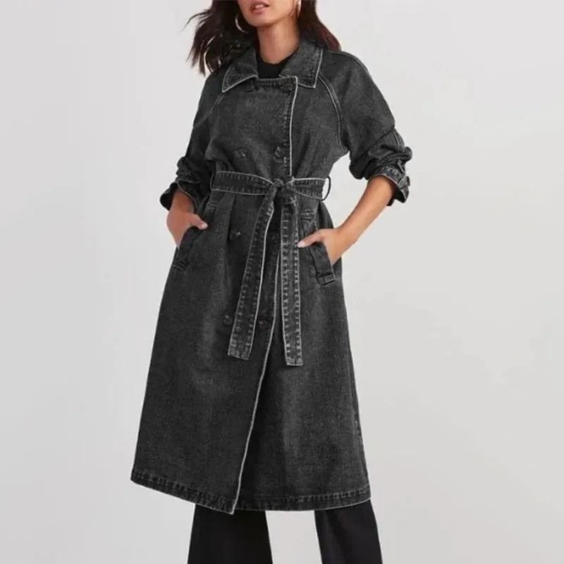 Capucine® | Trench Long en Jean Cintré