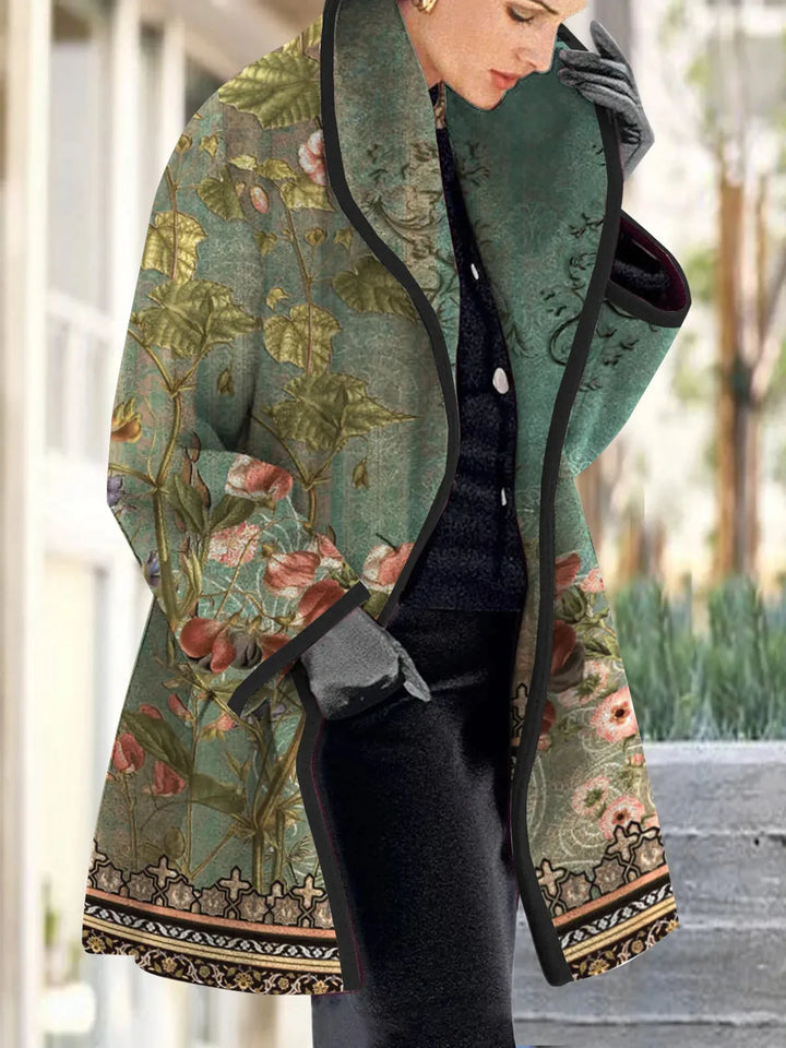 Alice Leroy | Élégant Manteau Vintage à Motifs de Fleurs