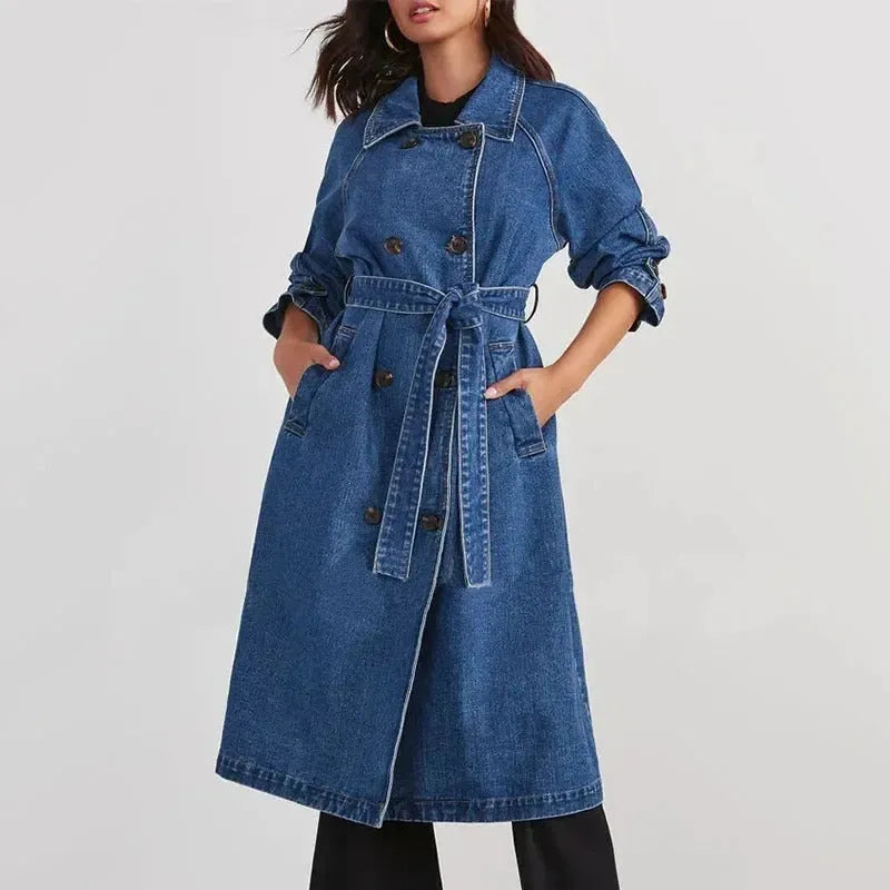 Capucine® | Trench Long en Jean Cintré