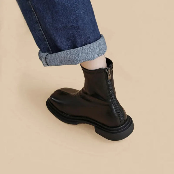 Léa Blanchet® | Bottines Minimalistes à Bout Carré