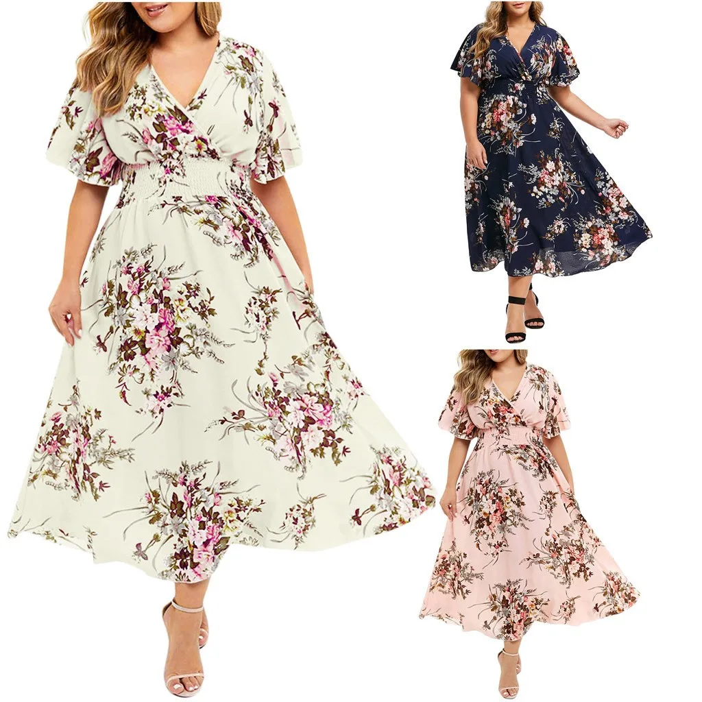 Sophie Paris® I Robe longue en mousseline florale pour femmes