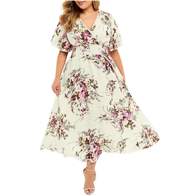 Sophie Paris® I Robe longue en mousseline florale pour femmes