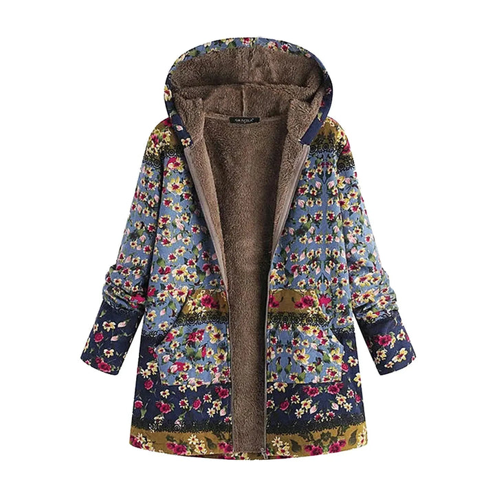 Sophie Paris I Chic Manteau à capuche avec imprimé floral