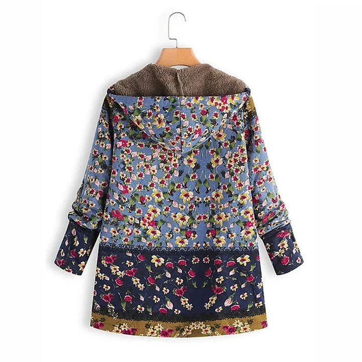 Sophie Paris I Chic Manteau à capuche avec imprimé floral