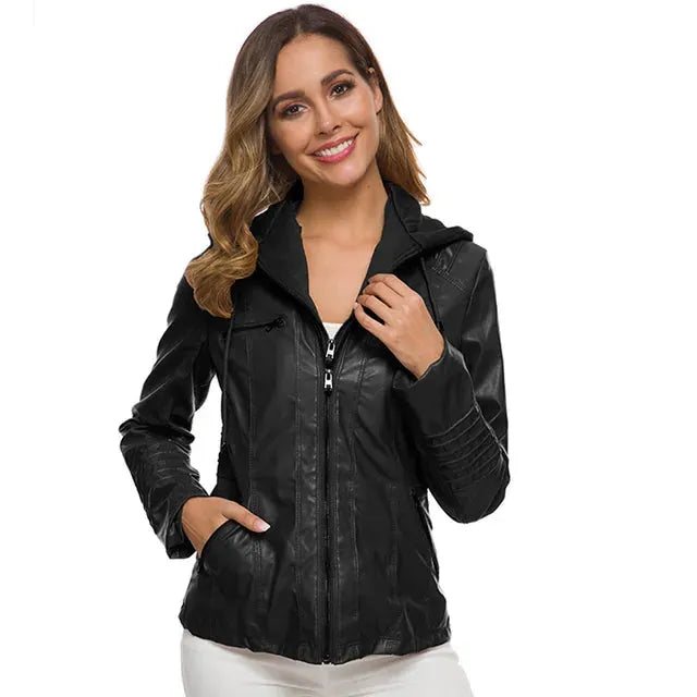 Sophie Paris® I Veste en Similicuir avec Détails Zippés