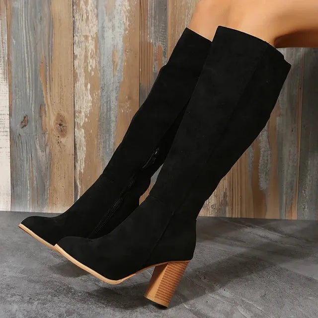 Bottes hautes daim noir deals