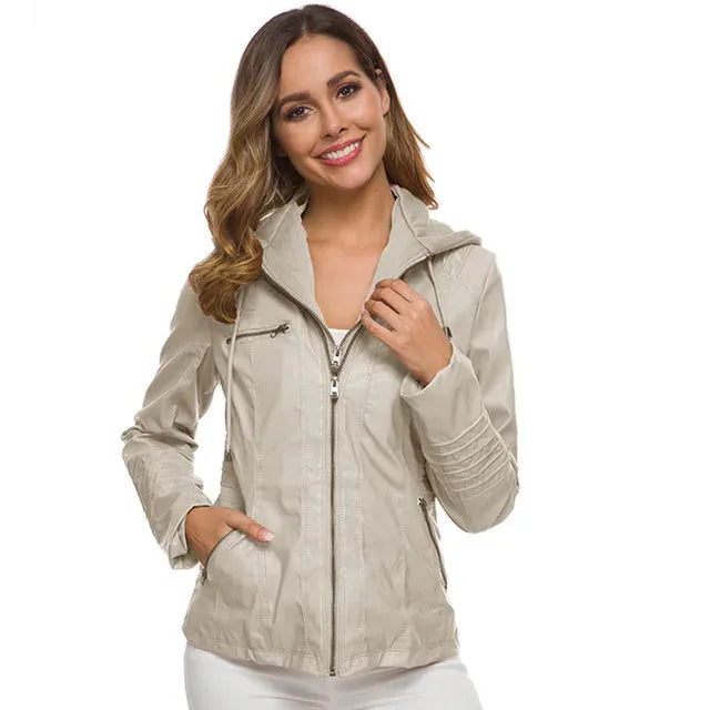 Sophie Paris® I Veste en Similicuir avec Détails Zippés