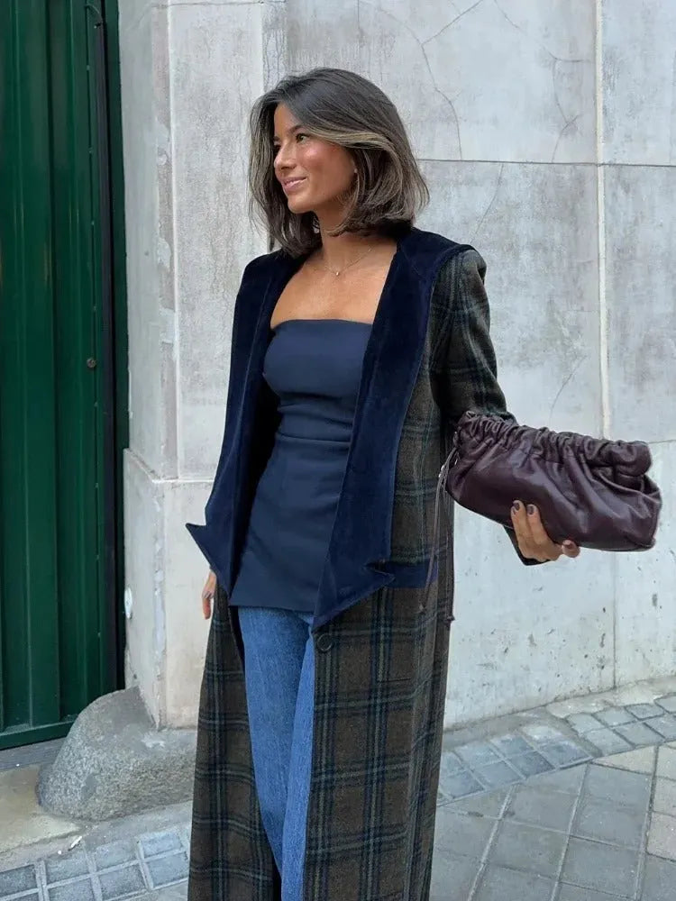 Bijoux® | Manteau long à carreaux intemporel