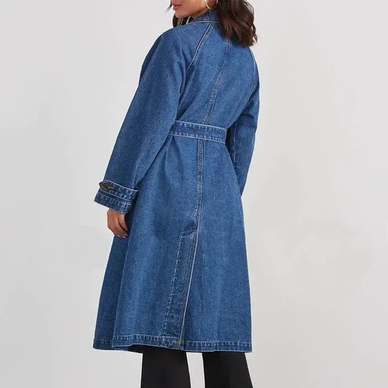 Capucine® | Trench Long en Jean Cintré