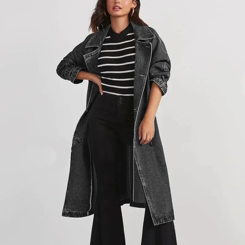 Capucine® | Trench Long en Jean Cintré