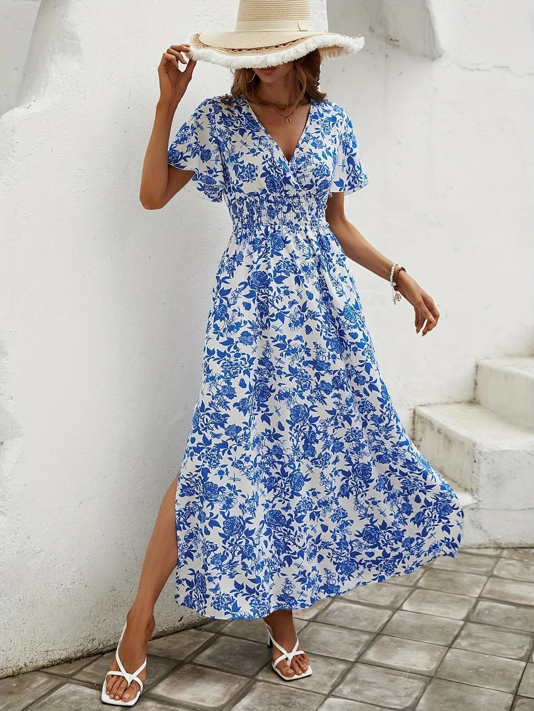 Sophie Paris® | Robe longue à taille froncée pour femme