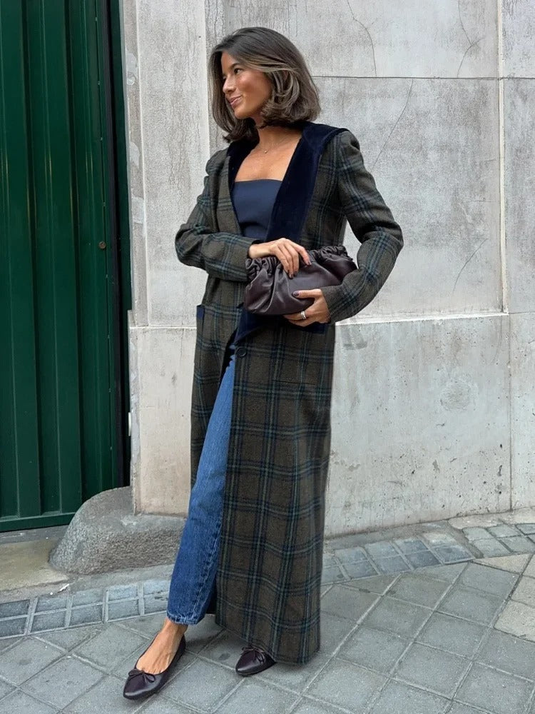 Bijoux® | Manteau long à carreaux intemporel